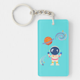 Spaceman Cartoon Abenteuer. Schlüsselanhänger
