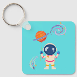 Spaceman Cartoon Abenteuer. Schlüsselanhänger