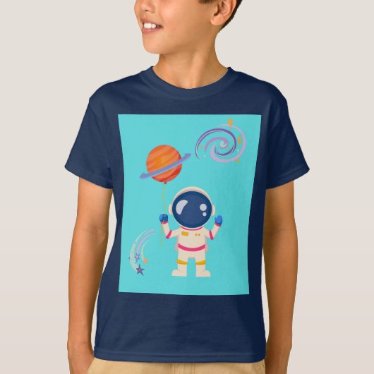 Spaceman Cartoon Abenteuer. T-Shirt (Vorderseite)