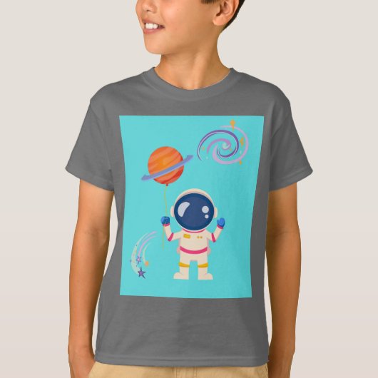 Spaceman Cartoon Abenteuer. T-Shirt (Vorderseite)