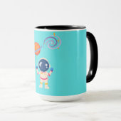 Spaceman Cartoon Abenteuer. Tasse (VorderseiteRechts)