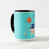 Spaceman Cartoon Abenteuer. Tasse (Vorderseite Links)