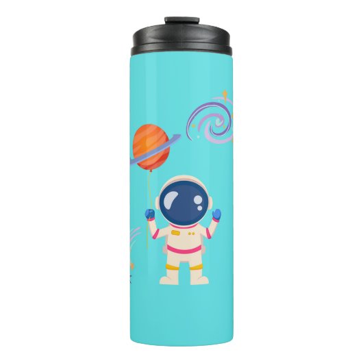 Spaceman Cartoon Abenteuer. Thermosbecher (Vorderseite)