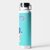 Spaceman Cartoon Abenteuer. Trinkflasche (Rückseite)