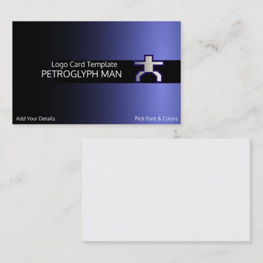 Spaceman oder art Petroglyph Man Logo Visitenkarte (Vorne/Hinten)