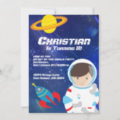 Spaceman Outer Space Star erschossen Sky Geburtsta Einladung (Vorderseite)