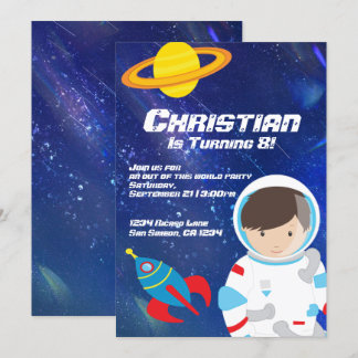 Spaceman Outer Space Star erschossen Sky Geburtsta Einladung