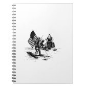 Spaceman Planing American Flag auf dem Mond Notizblock (Vorderseite)