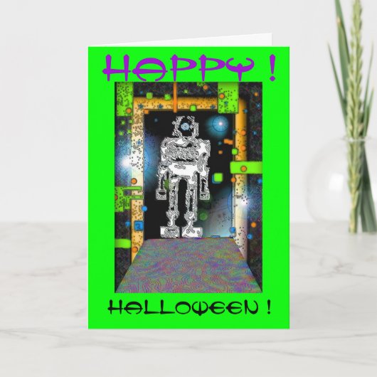 SPACEMAN RoBoT HALLOWEEN CARD Karte (Vorderseite)