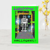 SPACEMAN RoBoT HALLOWEEN CARD Karte (Gelbe Blume)