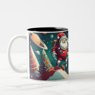Spaceman santa fun zweifarbige tasse