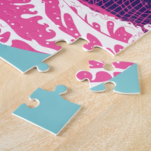 Spaceman surfen Die große rosa Welle Puzzle (Seite)