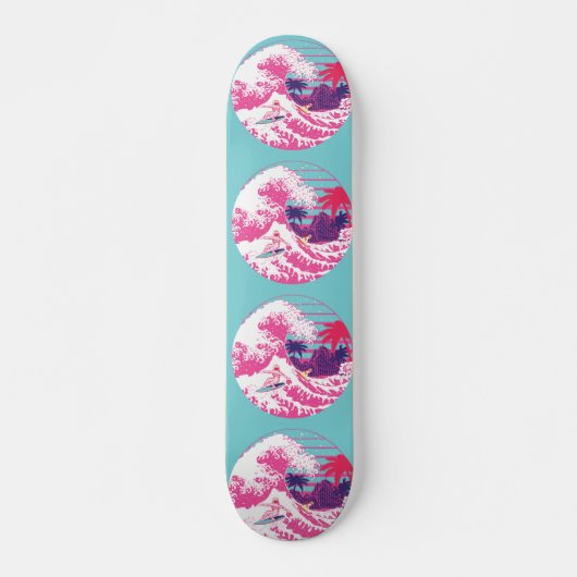 Spaceman surfen Die große rosa Welle Skateboard (Vorne)