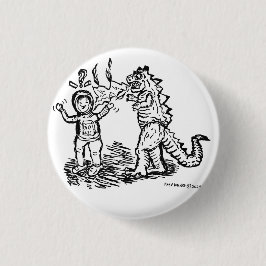 Spaceman versus Dinosaurier Button