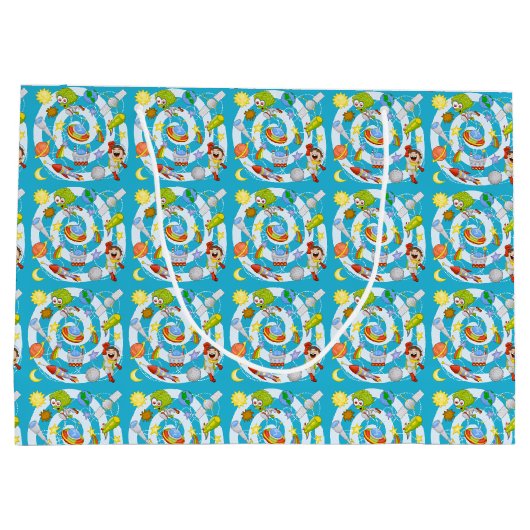 Spaceman vs. Alien Gift Bag (groß) Große Geschenktüte (Rückseite)