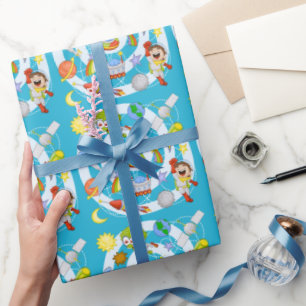 Spaceman vs. Alien Glossy Wrapping Paper, 30" x 15 Geschenkpapier