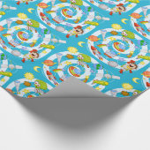 Spaceman vs. Alien Glossy Wrapping Paper, 30" x 15 Geschenkpapier (Ecke)