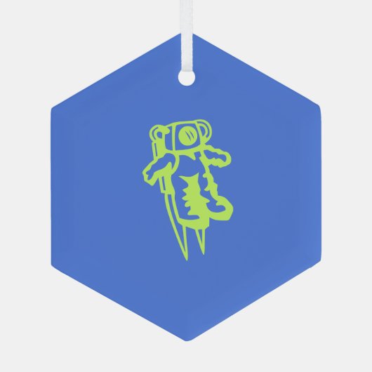 Spaceman Weihnachtsbaum Ornament Aus Glas (Rückseite)