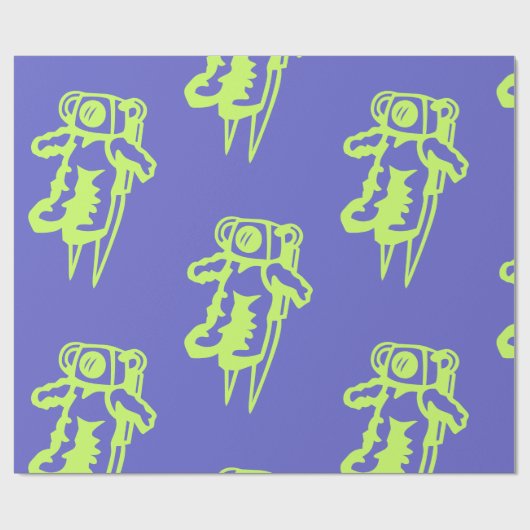 Spaceman Wrapping Paper Geschenkpapier (Flach)