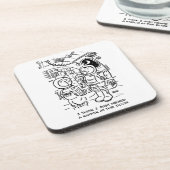 Spacemen auf Raumschiff Hörklopfen an der Tür Getränkeuntersetzer (Linke Seite)