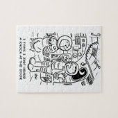 Spacemen auf Raumschiff Hörklopfen an der Tür Puzzle (Horizontal)