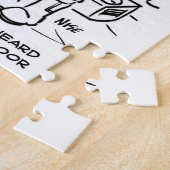 Spacemen auf Raumschiff Hörklopfen an der Tür Puzzle (Seite)