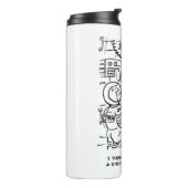 Spacemen auf Raumschiff Hörklopfen an der Tür Thermosbecher (Nach links gedreht)