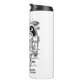 Spacemen auf Raumschiff Hörklopfen an der Tür Thermosbecher (Nach rechts gedreht)