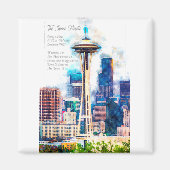 SpaceNeedle Watercolor Magnet (Vorne)