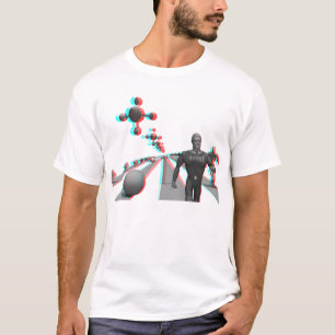 Spaceport: rot-cyan-blauer Anaglyph T-Shirt