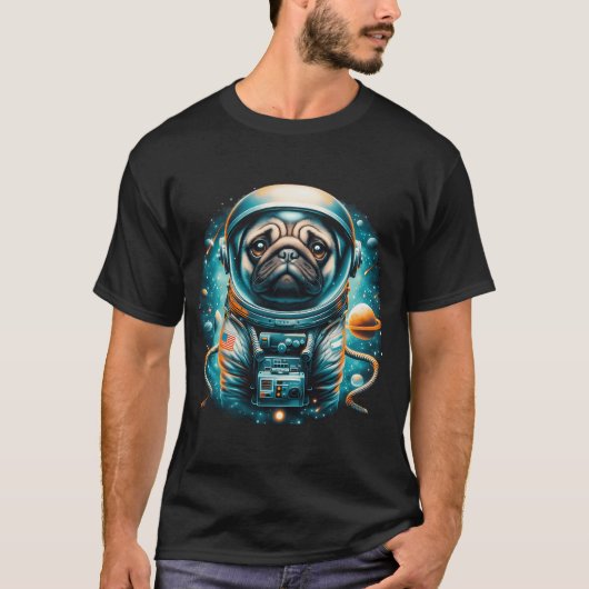 SpacePug: Der Mops, der den Mond eroberte T-Shirt (Vorderseite)