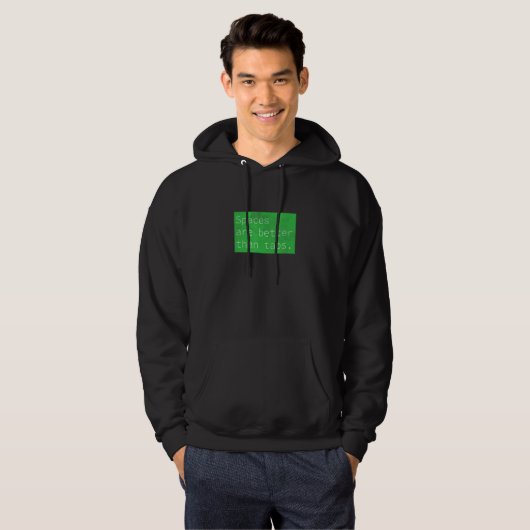 Spaces Over Tabs, Funny Coder Software Full Stack Hoodie (Vorne ganz)
