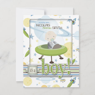 Spaceship Astronaut Baby Shower Einladungen