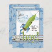 Spaceship Babydusche Einladung (Vorne/Hinten)