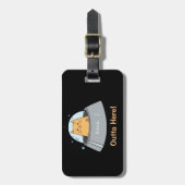 Spaceship Cat Luggage Tag Gepäckanhänger (Vorderseite vertikal)