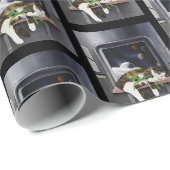 Spaceship Cat Sci-Fi Niedlich Geschenkpapier (Rolleneckpunkt)