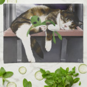 Spaceship Cat Sci-Fi Niedlich Geschirrtuch (Gefaltet)
