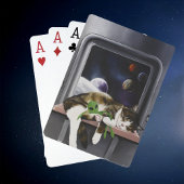 Spaceship Cat Sci-Fi Niedlich Spielkarten