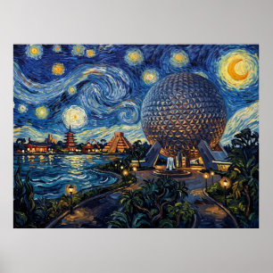 Spaceship Earth unter einem Van-Gogh-Himmel — EPCO Poster