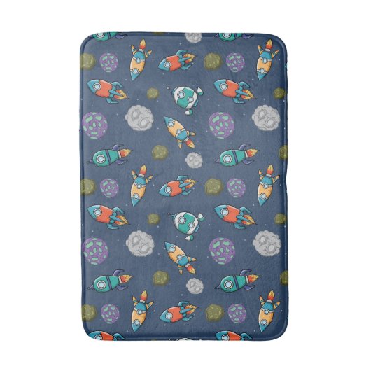 Spaceship Pattern Badematten (Vorderseite Vertikal)