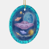 Spaceship Roadtrip custom name Ornament (Rechts)