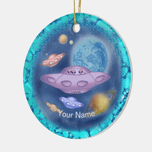 Spaceship Roadtrip custom name Ornament (Links)