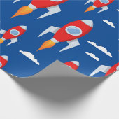 Spaceship Rocket Fun Geschenkpapier (Ecke)