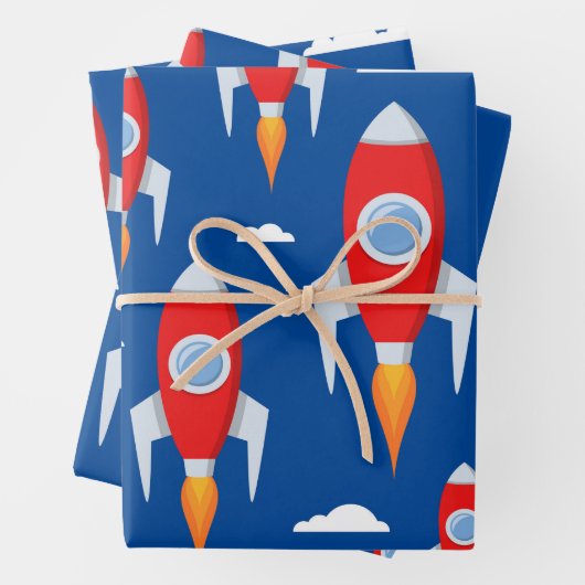 Spaceship Rocket Fun Geschenkpapier Set (Beispiel)