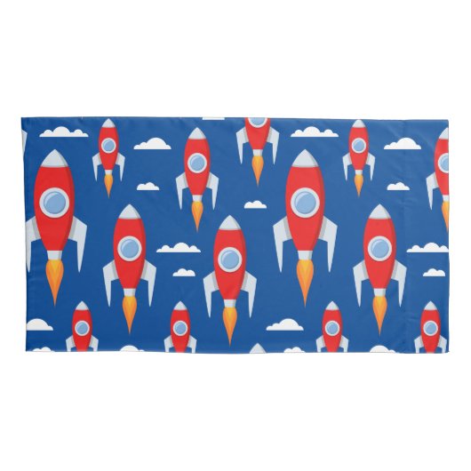 Spaceship Rocket Fun Kissenbezug (Rückseite-Rechts)