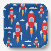 Spaceship Rocket Fun Pappteller (Vorderseite)