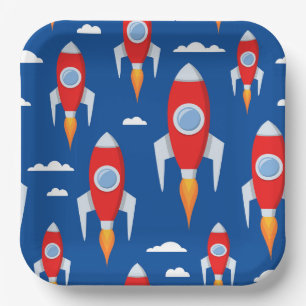 Spaceship Rocket Fun Pappteller