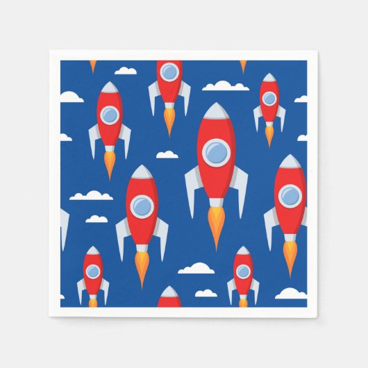 Spaceship Rocket Fun Serviette (Vorderseite)