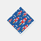 Spaceship Rocket Fun Serviette (Ecke)