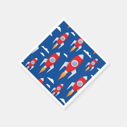 Spaceship Rocket Fun Serviette (Ecke)